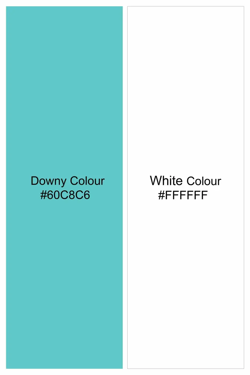 Downy Green And White Hand Painted Twill Premium Cotton Designer Shirt 10