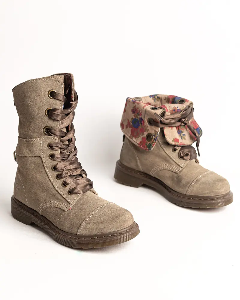 Dr. Martens Aimilita Triumph Taupe Suede Floral 1