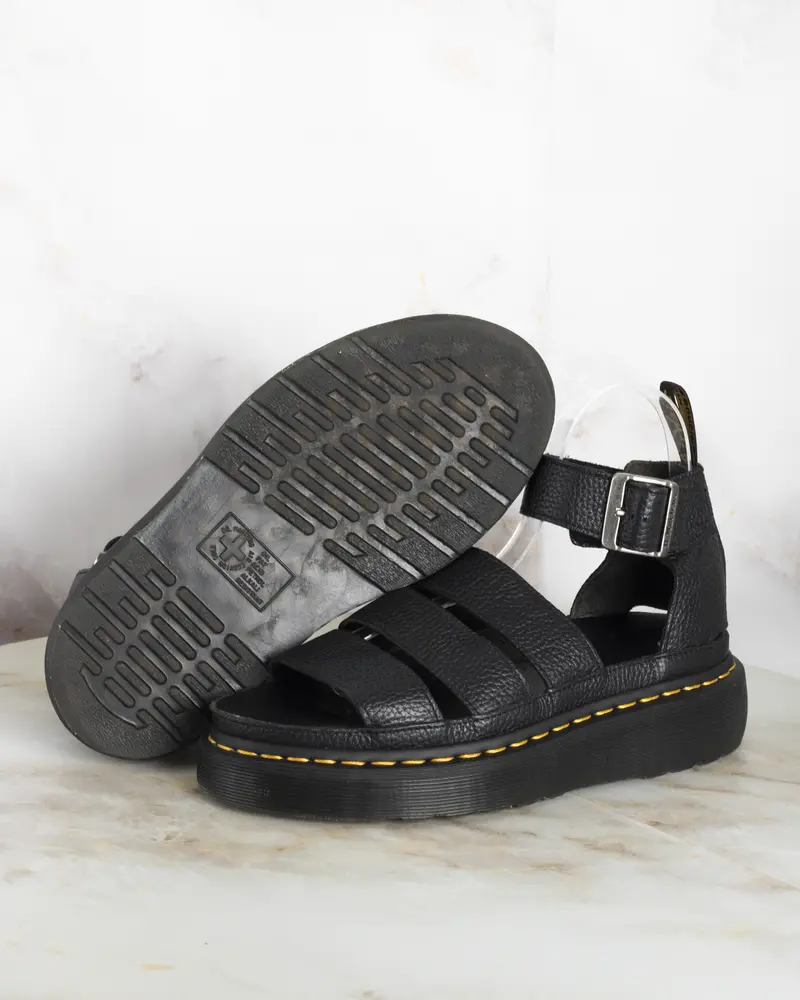 Dr. Martens Clarissa Ii Quad Milled Black Nappa Uk 6 - Pre-Loved 1