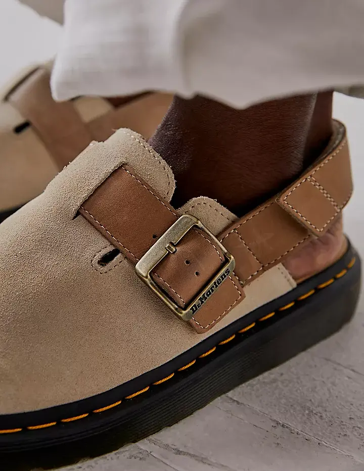 Dr. Martens Jorge Ii Beige Suede Slingback Mule 10