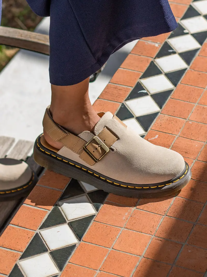 Dr. Martens Jorge Ii Beige Suede Slingback Mule 2