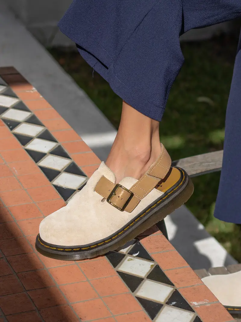Dr. Martens Jorge Ii Beige Suede Slingback Mule 4