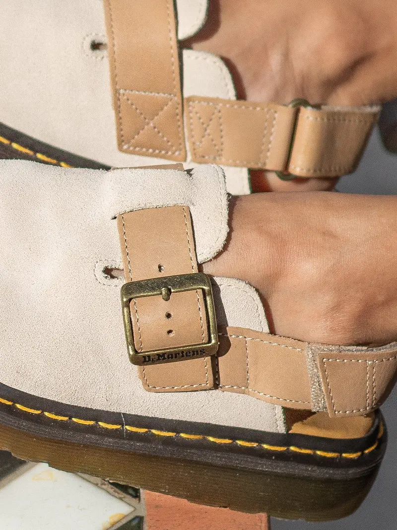 Dr. Martens Jorge Ii Beige Suede Slingback Mule 5