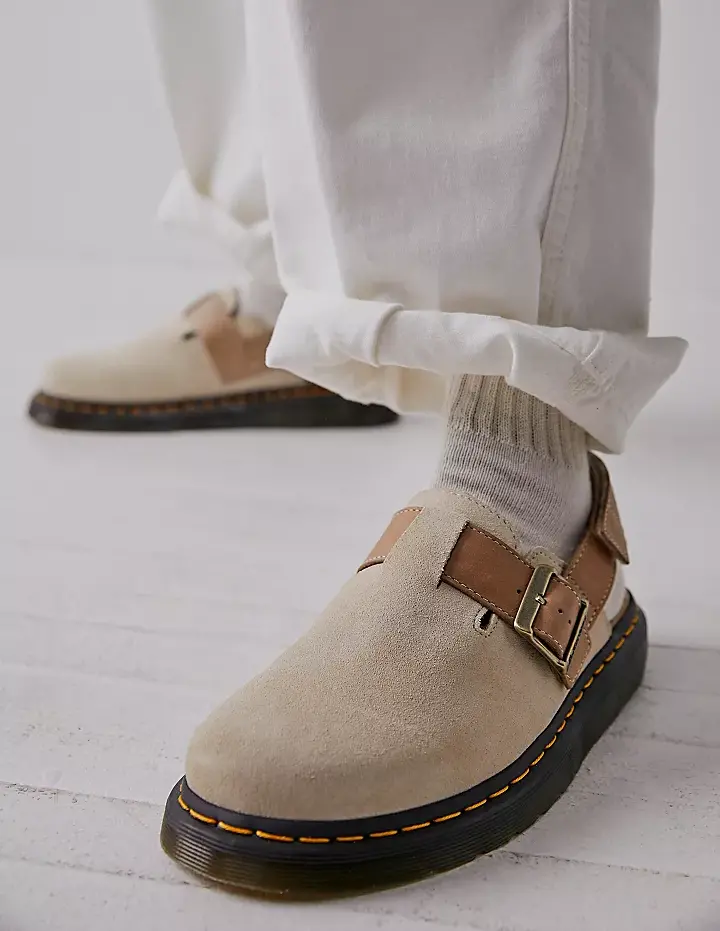 Dr. Martens Jorge Ii Beige Suede Slingback Mule 6