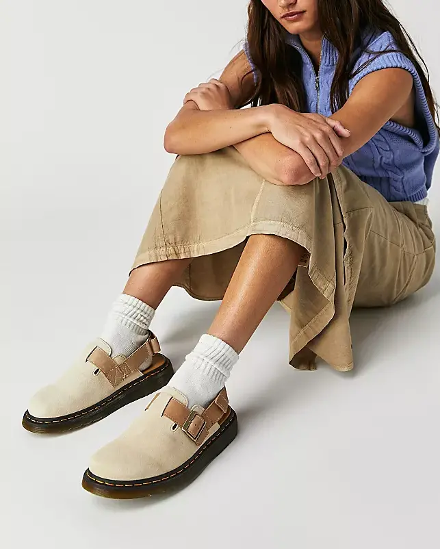 Dr. Martens Jorge Ii Beige Suede Slingback Mule 9