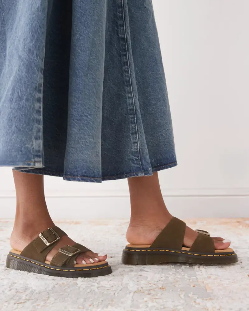 Dr. Martens Josef Slide Olive Suede 3