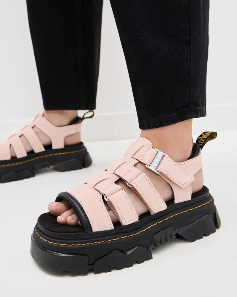 Dr. Martens Mattison 3-Strap Light Pink Suede 1