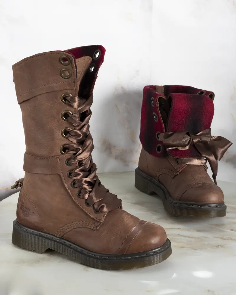 Dr. Martens Triumph Brown Plaid Uk 3 - Pre-Loved 1