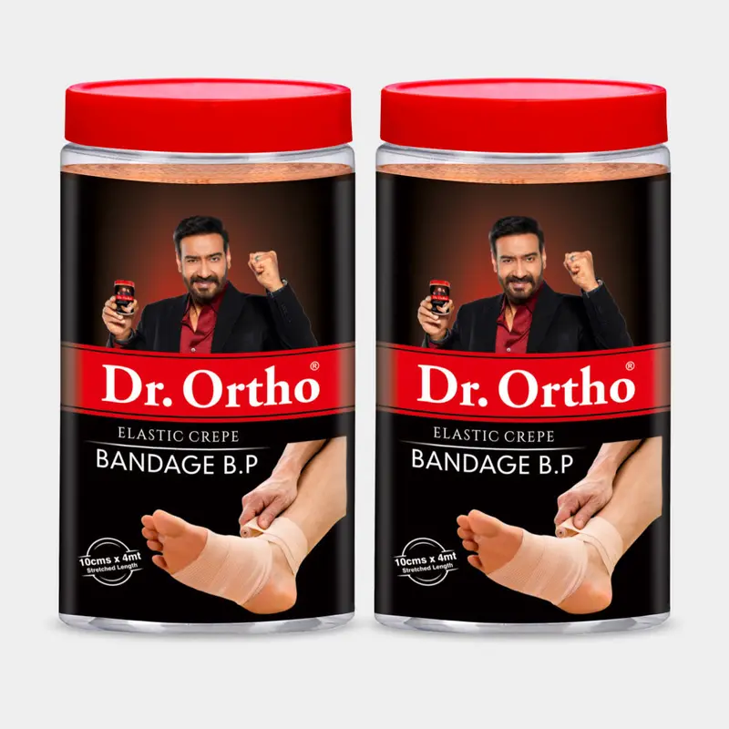 Dr. Ortho Elastic Crepe Bandage - 10Cm X 4Mt (Pack Of 2) 1