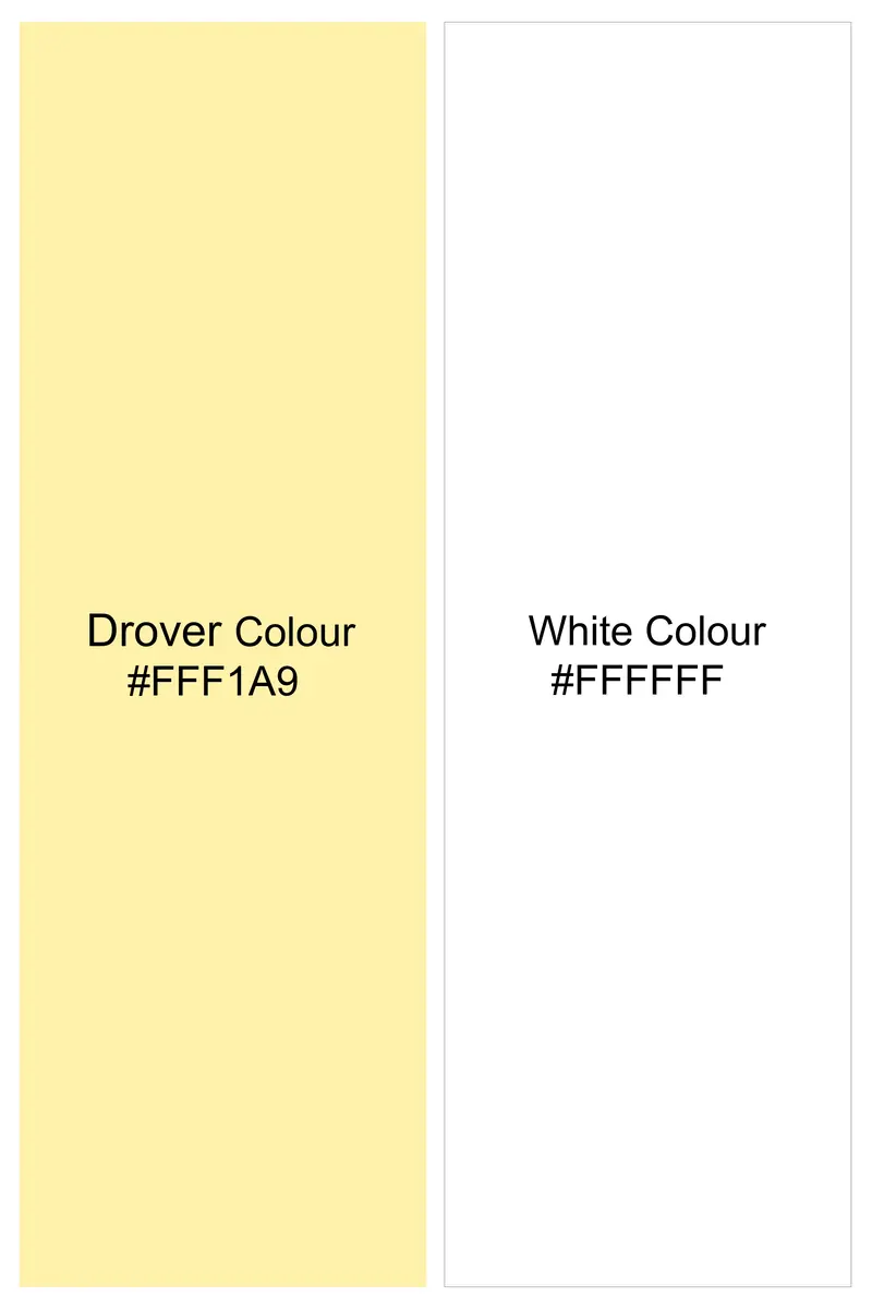 Drover Yellow And Bright White Striped Designer Thread Embroidered Nehru Jacket 11