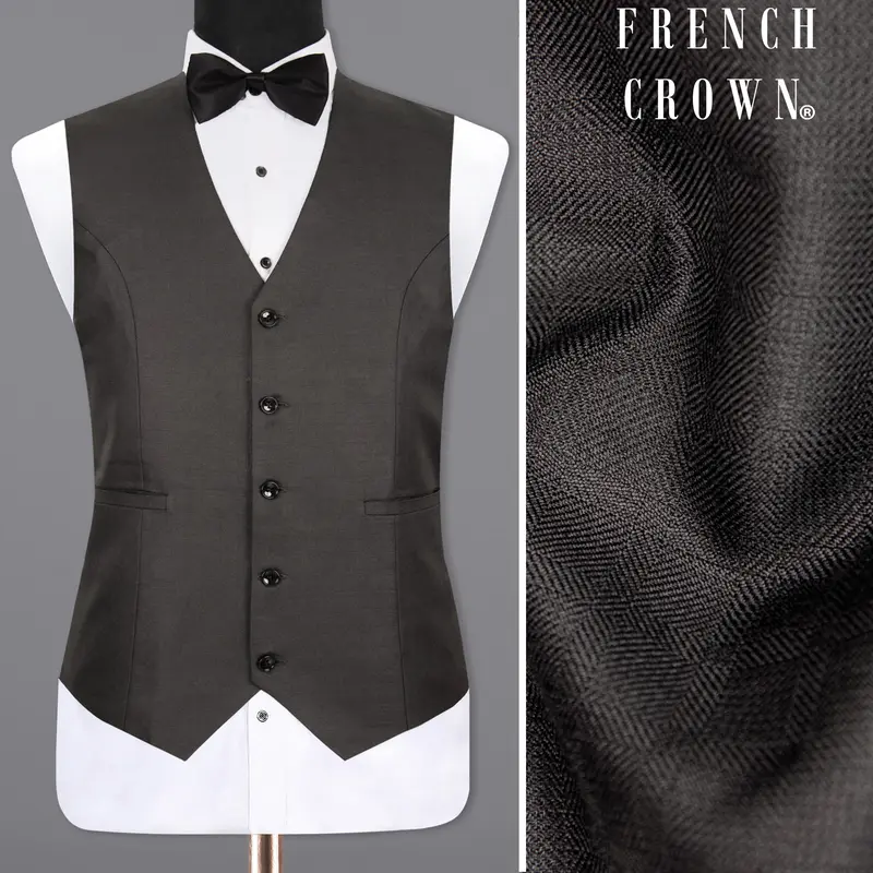 Dune Black Wool Rich Waistcoat 1