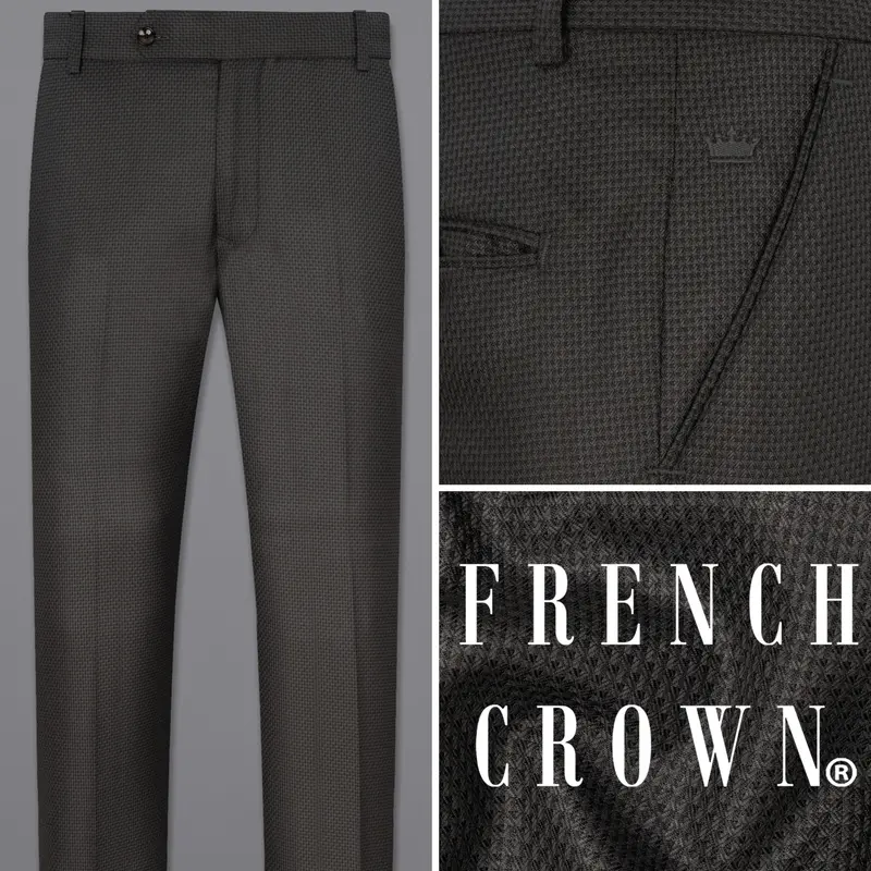 Dune Brown Textured Pant 1
