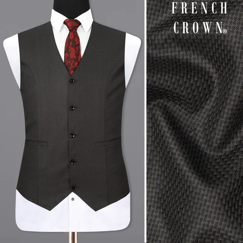 Dune Brown Textured Waistcoat 1