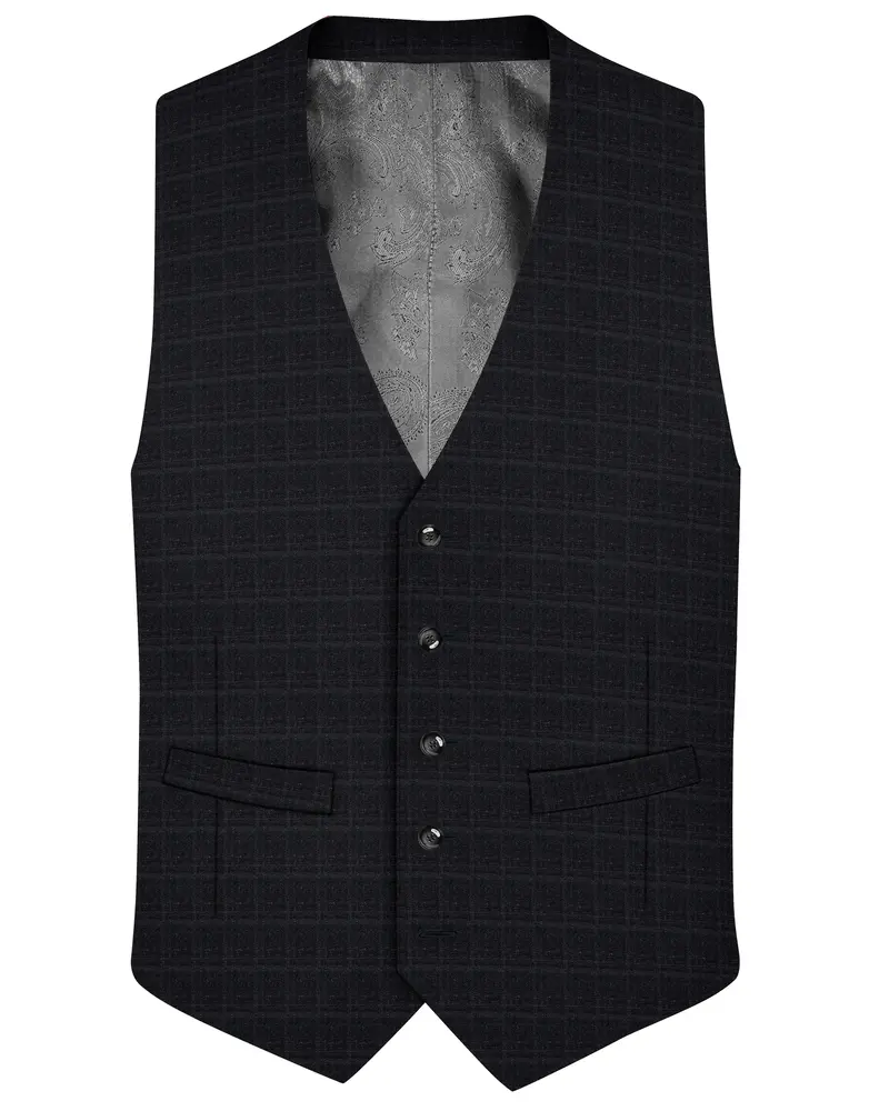 Dune Gray Plaid Waistcoat 1