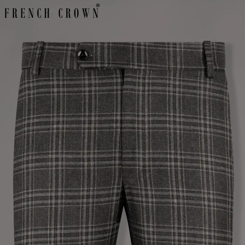 Dune Gray Plaid Woolrich Pant 1