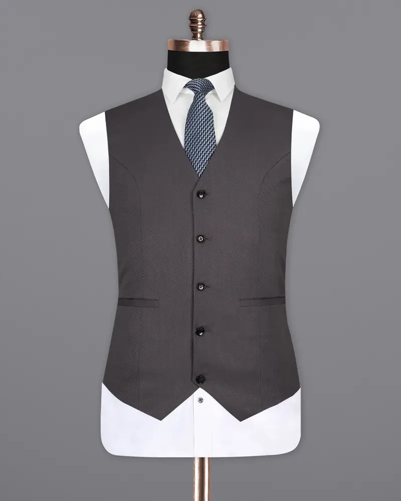 Dune Grey Wool Rich Waistcoat 2