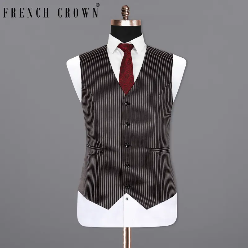 Dune With Swiss Grey Striped Wool Rich Waistcoat 1