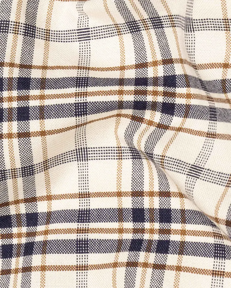 Dust Storm Beige Plaid Royal Oxford Shirt 3