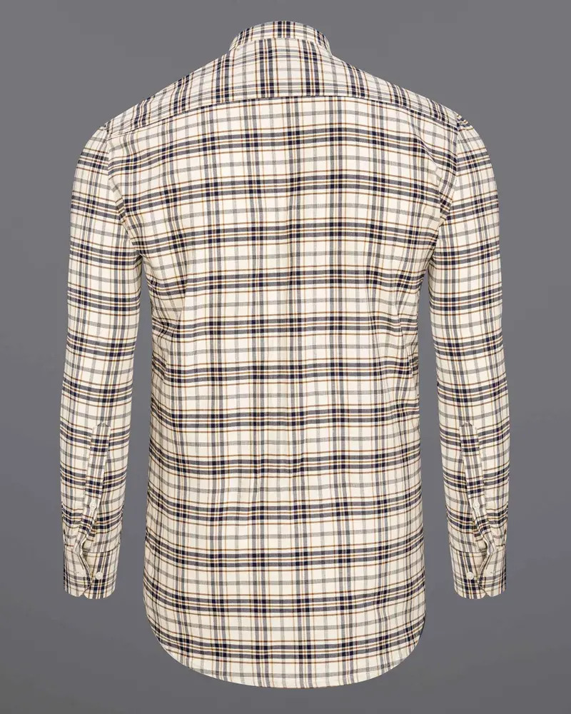 Dust Storm Beige Plaid Royal Oxford Shirt 7