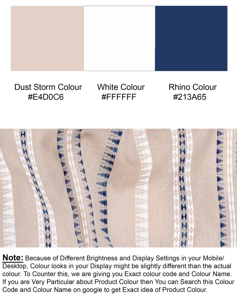 Dust Storm Brown Dobby Textured Premium Giza Cotton Kurta Set 8