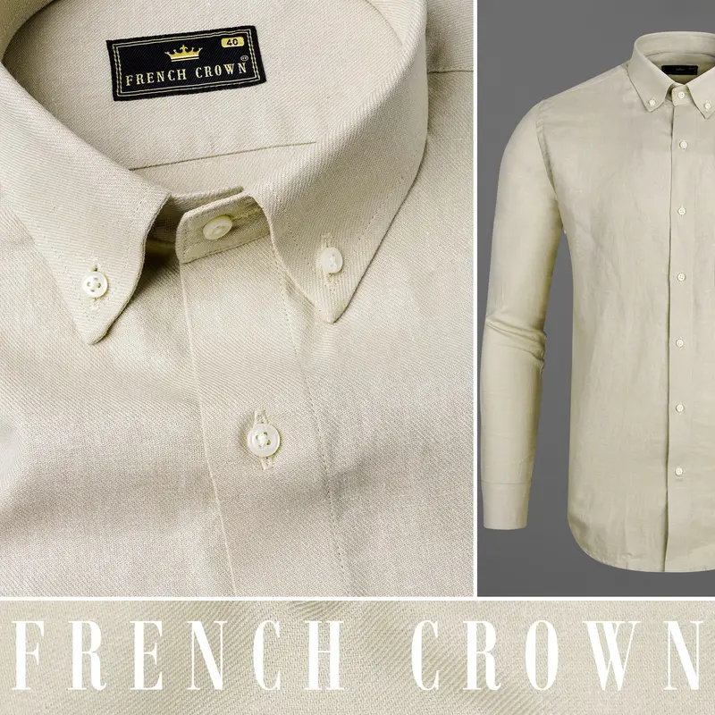 Dust Storm Brown Luxurious Linen Shirt 10