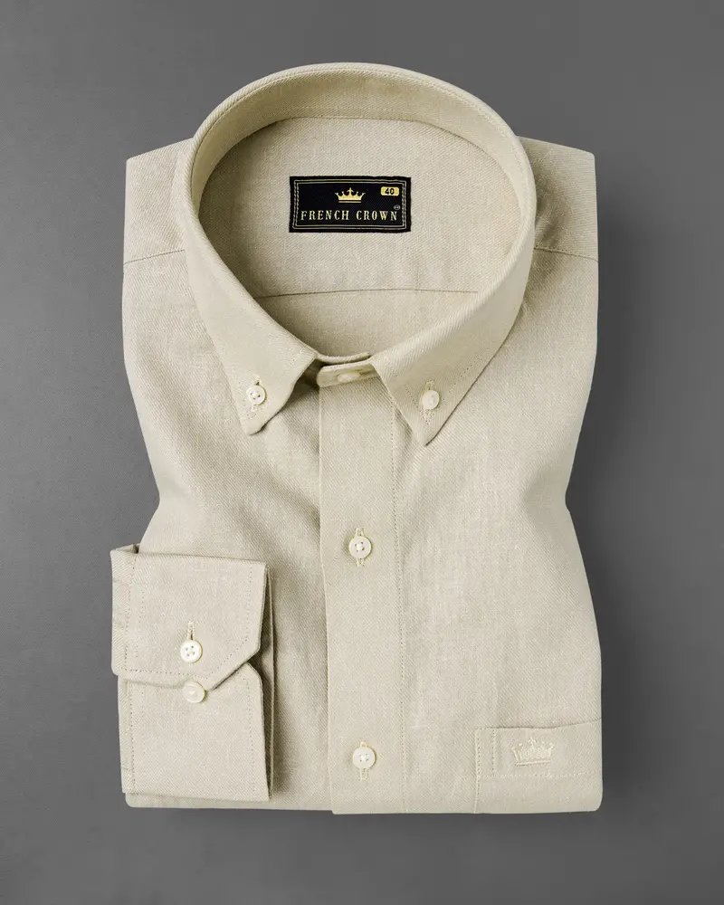 Dust Storm Brown Luxurious Linen Shirt 3