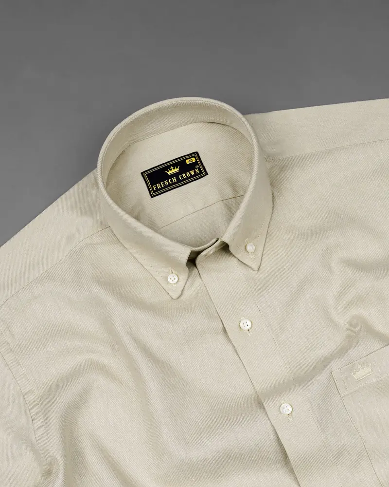 Dust Storm Brown Luxurious Linen Shirt 4