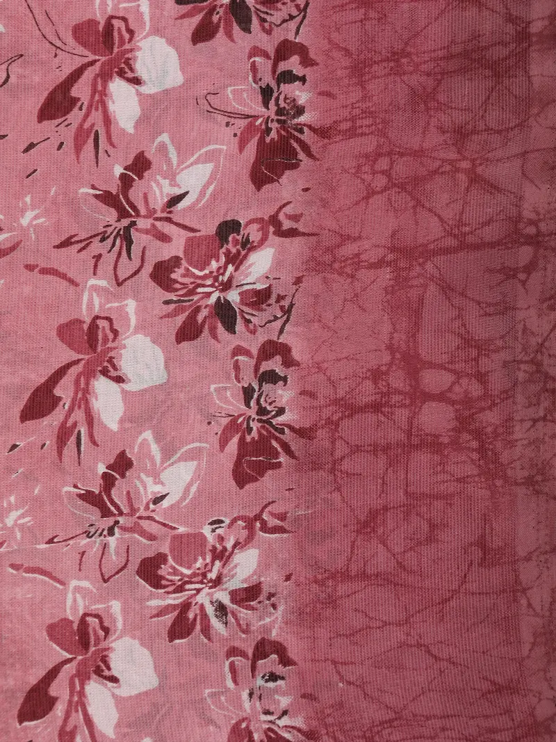 Dusty Rose Pink Floral Woven Design Crepe Silk Saree 2