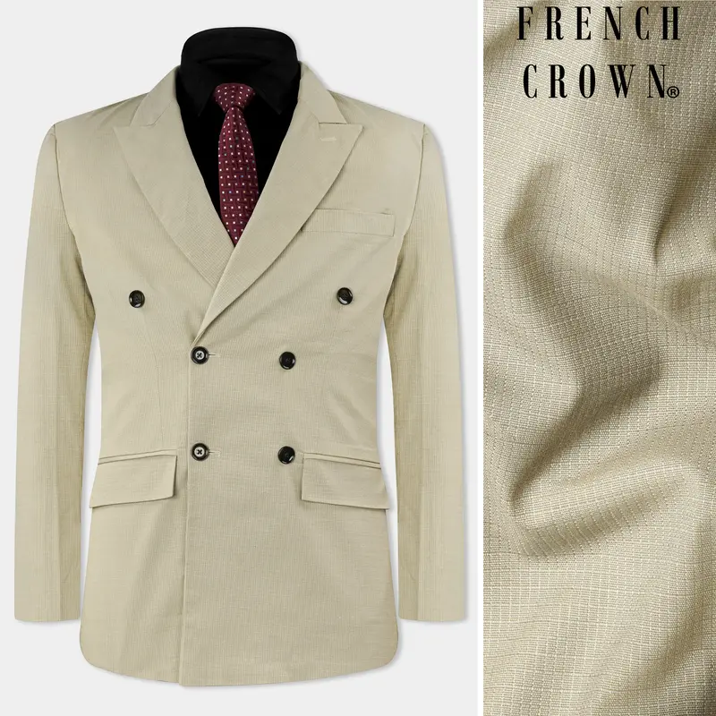 Eagle Brown Premium Cotton Double Breasted Blazer 1