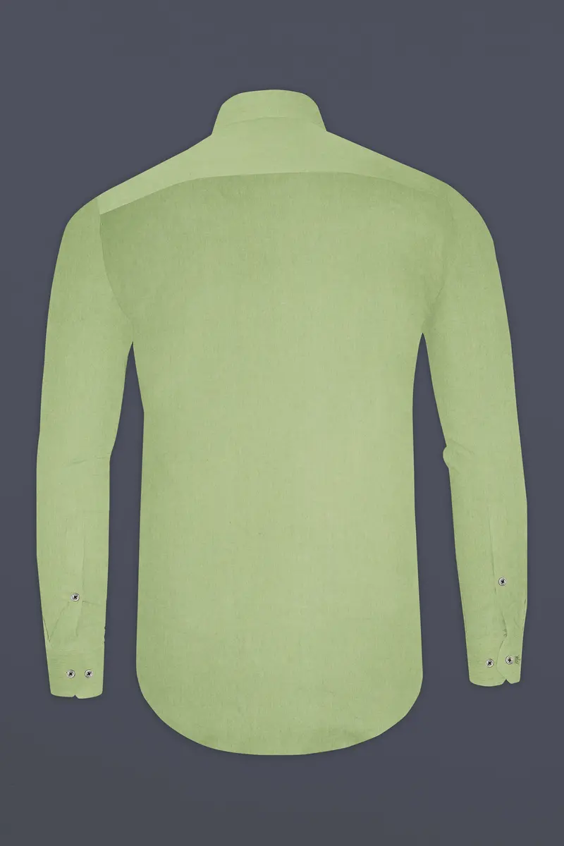 Eagle Green Subtle Sheen Snake Pleated Super Soft Premium Cotton Tuxedo Shirt 7