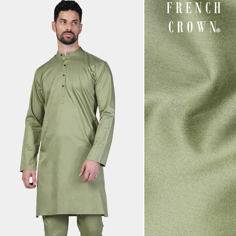 Eagle Green Subtle Sheen Super Soft Premium Cotton Kurta 1