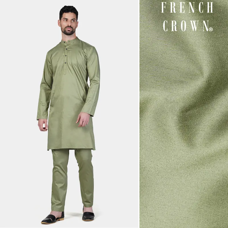 Eagle Green Subtle Sheen Super Soft Premium Cotton Kurta Set 1