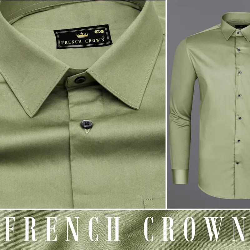 Eagle Green Subtle Sheen Super Soft Premium Cotton Shirt 12