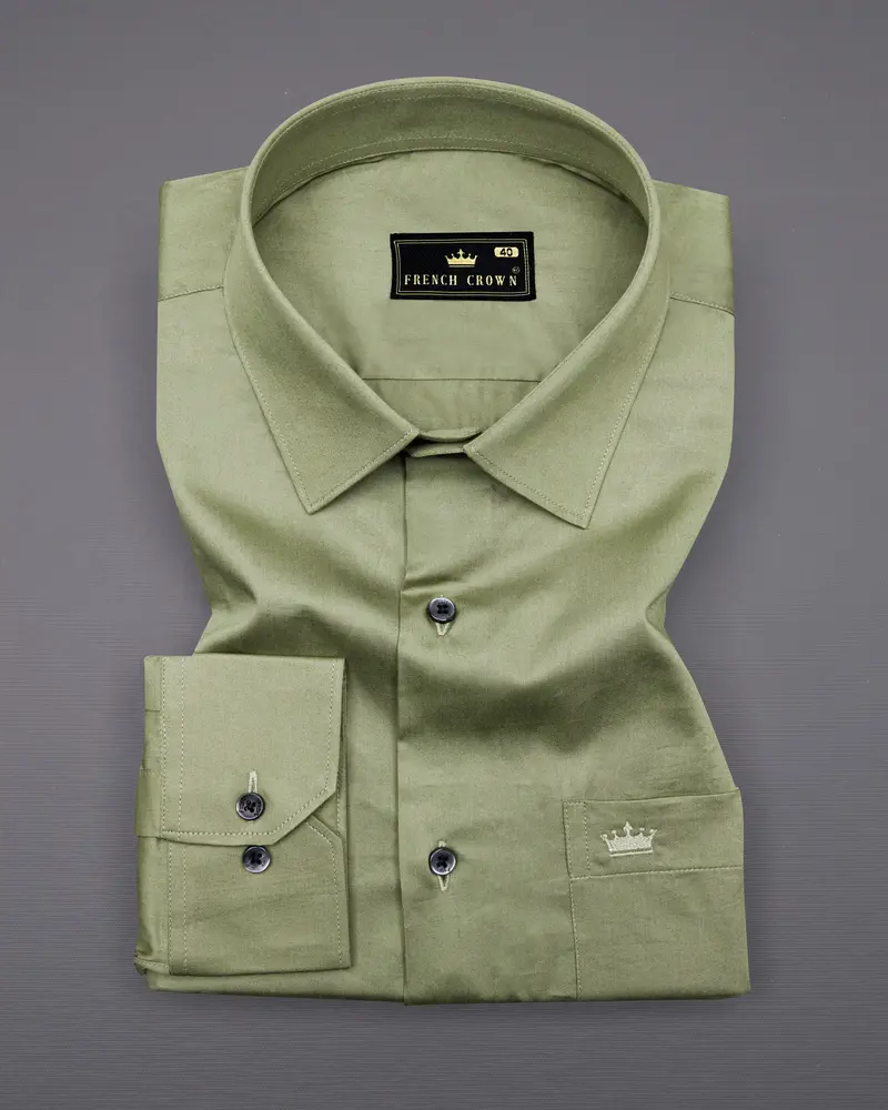 Eagle Green Subtle Sheen Super Soft Premium Cotton Shirt 3