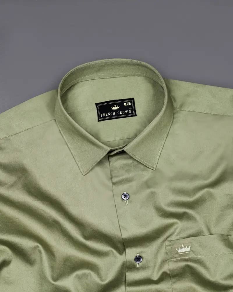 Eagle Green Subtle Sheen Super Soft Premium Cotton Shirt 4