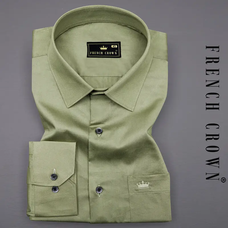 Eagle Green Subtle Sheen Super Soft Premium Cotton Shirt 9