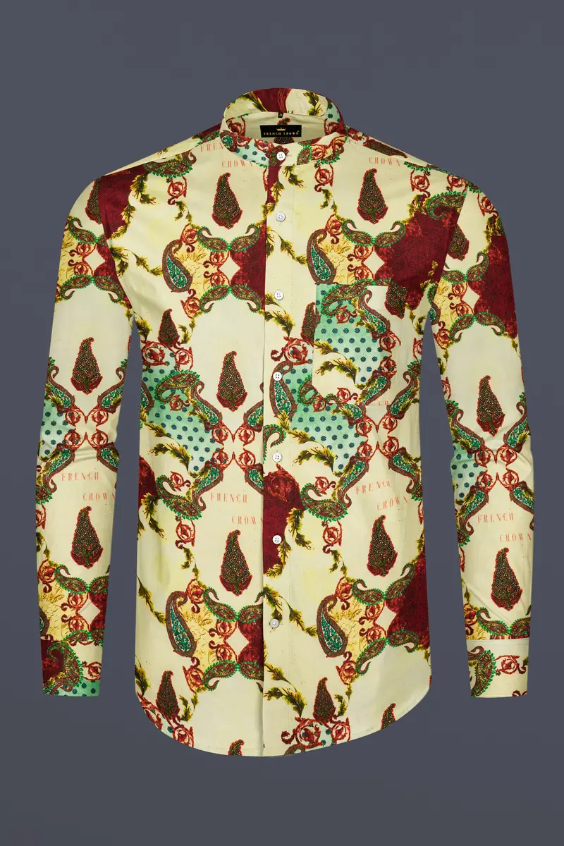 Early Dawn Quirky Printed Premium Satin Shirt 2