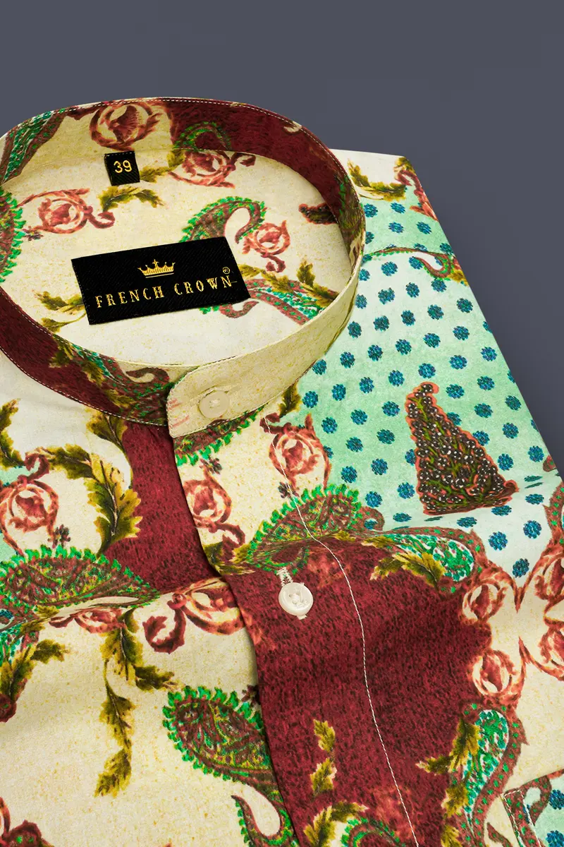 Early Dawn Quirky Printed Premium Satin Shirt 4