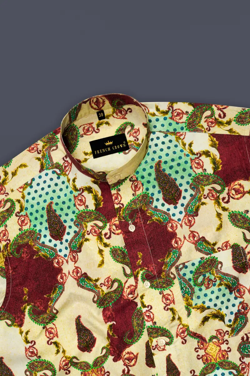 Early Dawn Quirky Printed Premium Satin Shirt 5