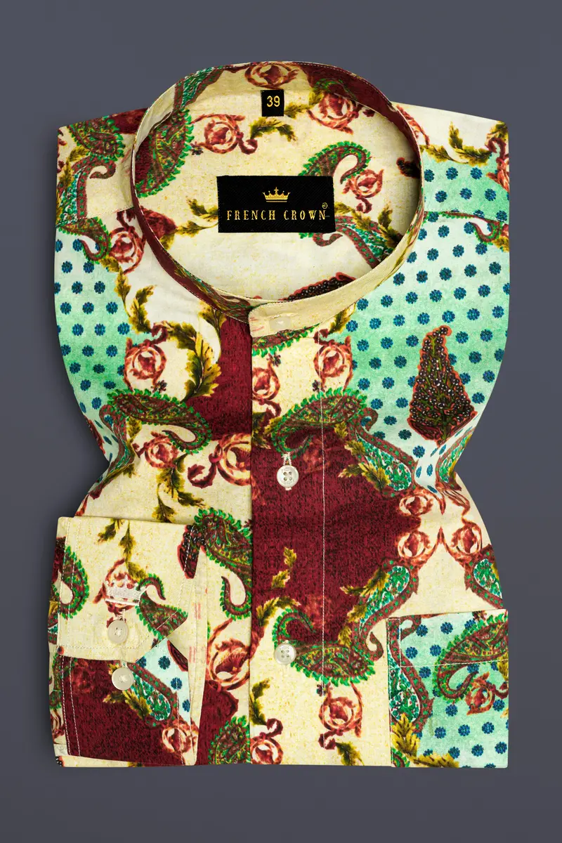 Early Dawn Quirky Printed Premium Satin Shirt 6