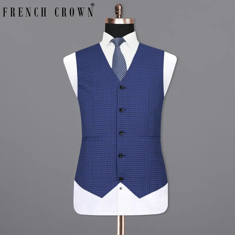 East Bay Blue Gingham Woolrich Waistcoat 1