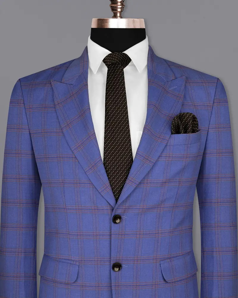 East Bay Blue Super Fine Windowpane Wool Rich Blazer 2