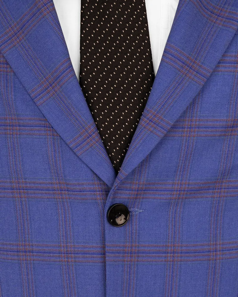 East Bay Blue Super Fine Windowpane Wool Rich Blazer 4