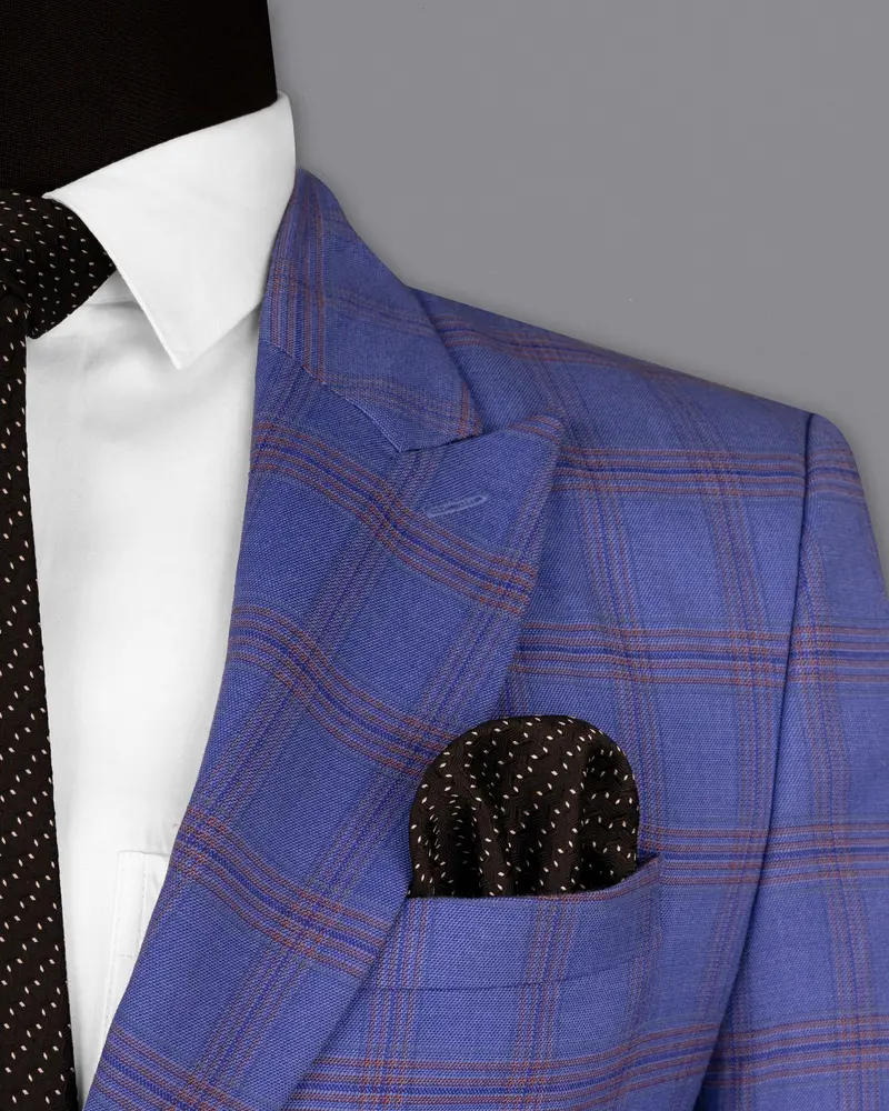 East Bay Blue Super Fine Windowpane Wool Rich Blazer 6