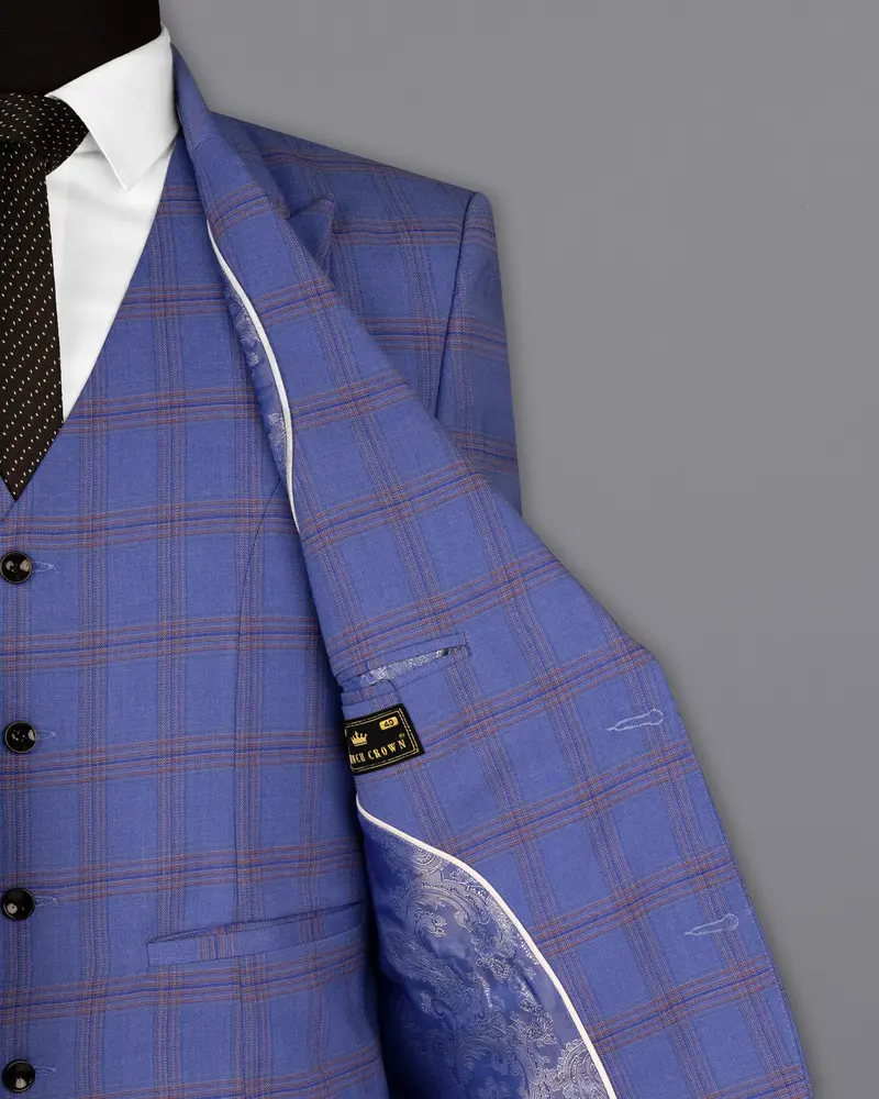 East Bay Blue Super Fine Windowpane Wool Rich Blazer 7
