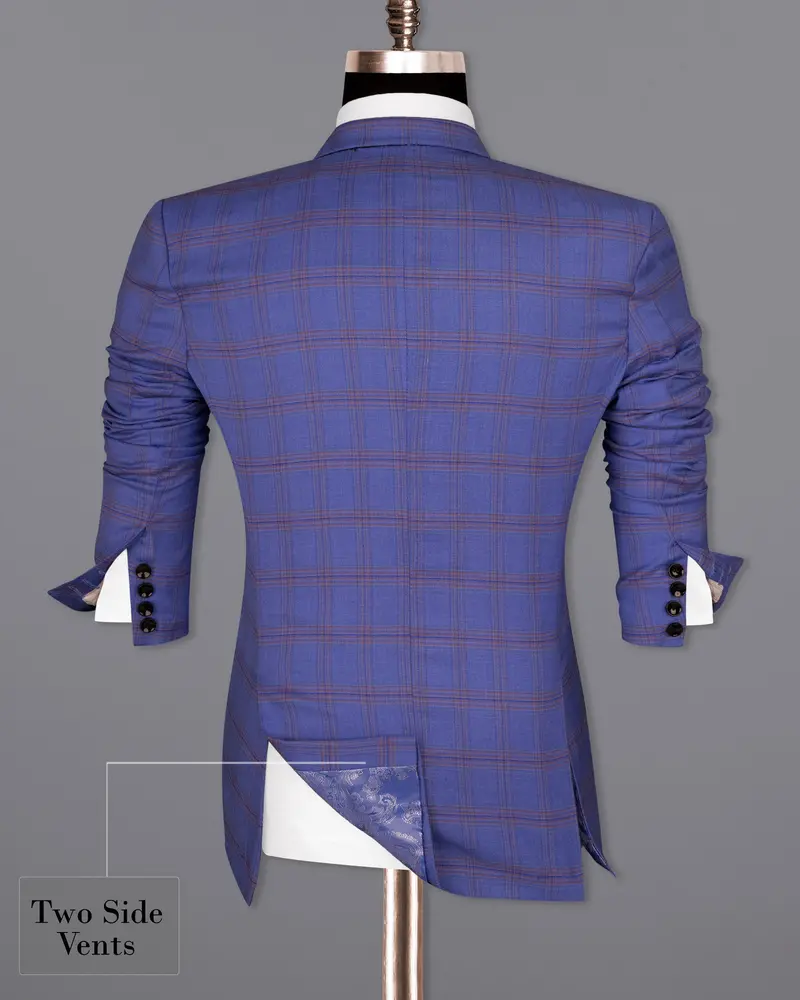 East Bay Blue Super Fine Windowpane Wool Rich Blazer 9