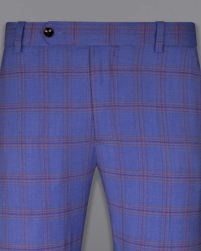 East Bay Blue Super Fine Windowpane Wool Rich Pant 2