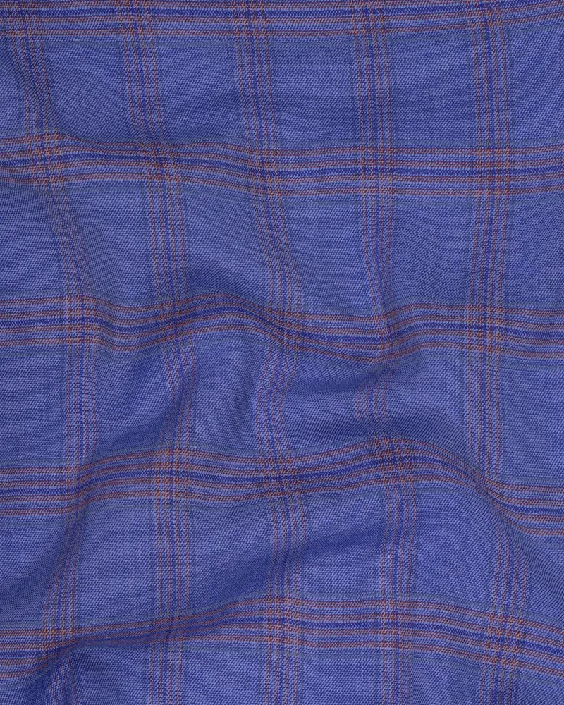 East Bay Blue Super Fine Windowpane Wool Rich Pant 3