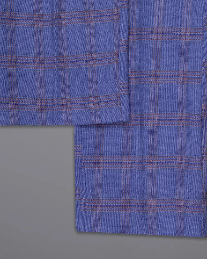 East Bay Blue Super Fine Windowpane Wool Rich Pant 6