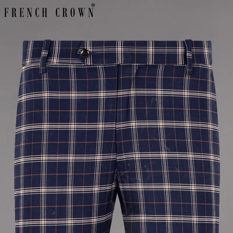 Ebon Clay Blue Plaid Wool Rich Pant 1